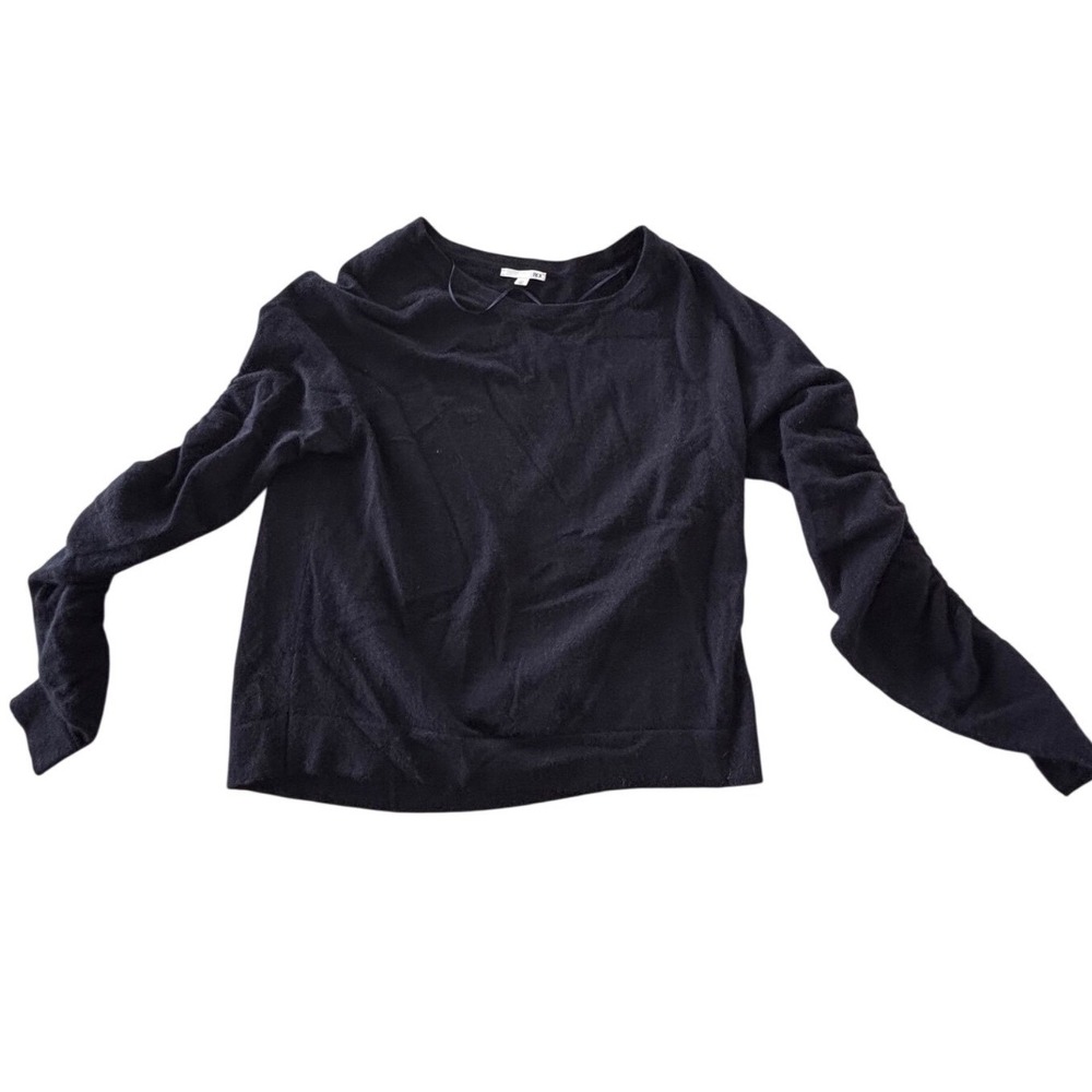 ROI Womens 100% Cashmere Crew Neck Long Sleeve Sweater Black Size Medium